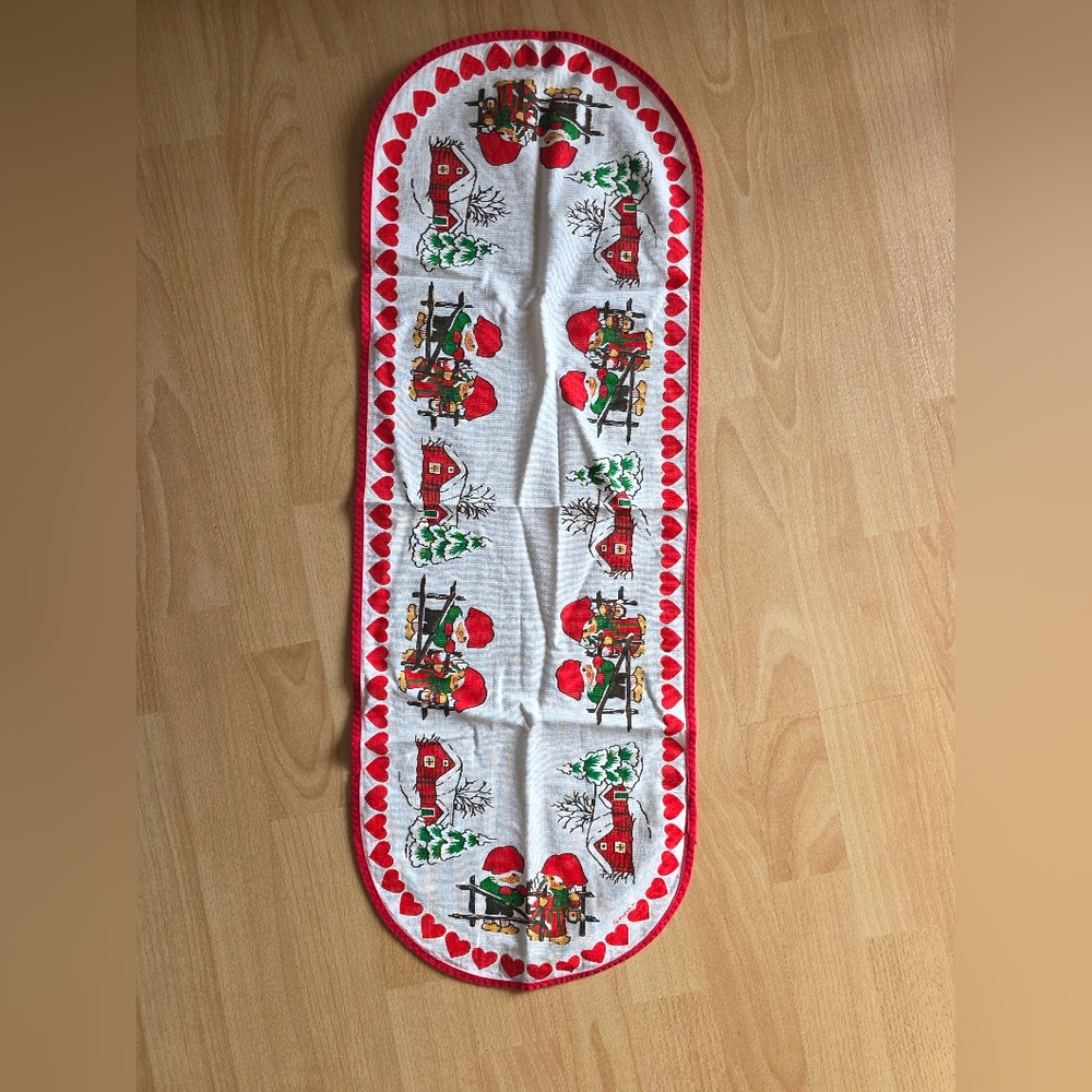 Vintage Danish Christmas Table Runner